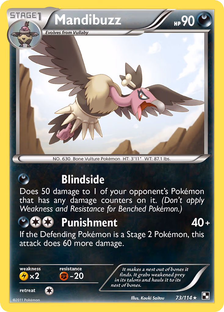Mandibuzz Pokemon card (73/114, Black & White)