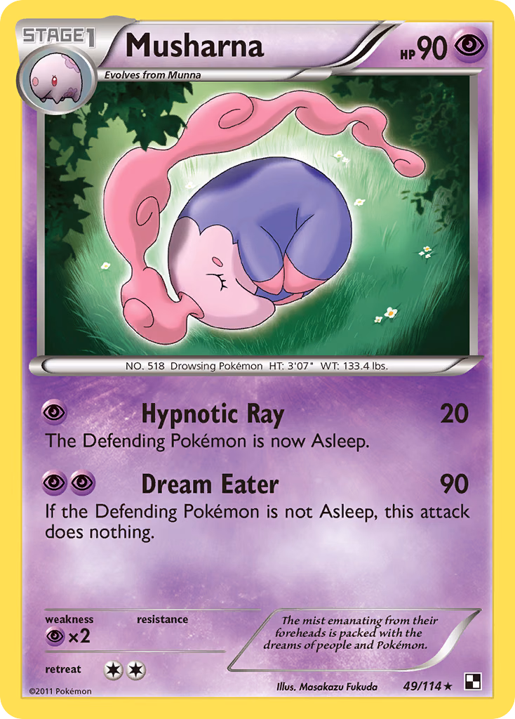 Musharna Pokemon card (49/114, Black & White)