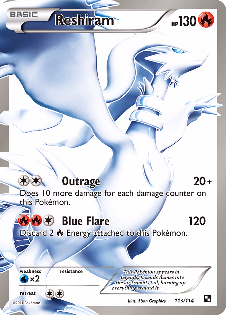 Reshiram Pokemon card (113/114, Black & White)