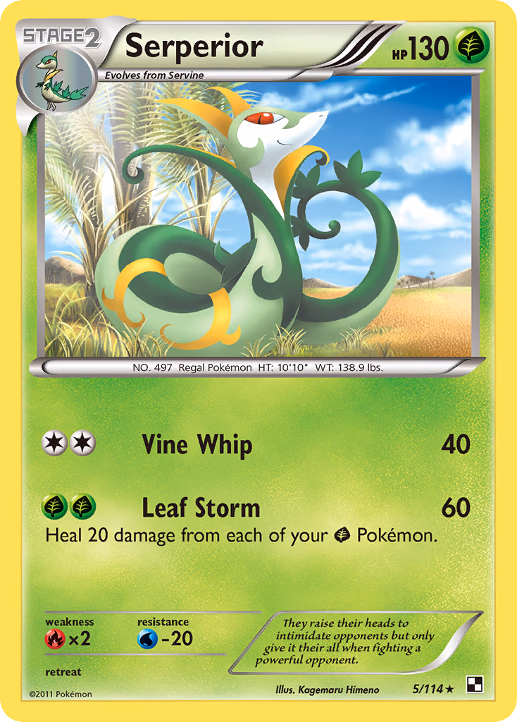 Serperior Pokemon card (5/114, Black & White)
