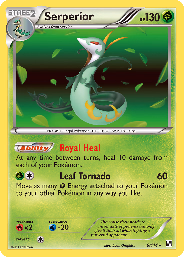Serperior Pokemon card (6/114, Black & White)