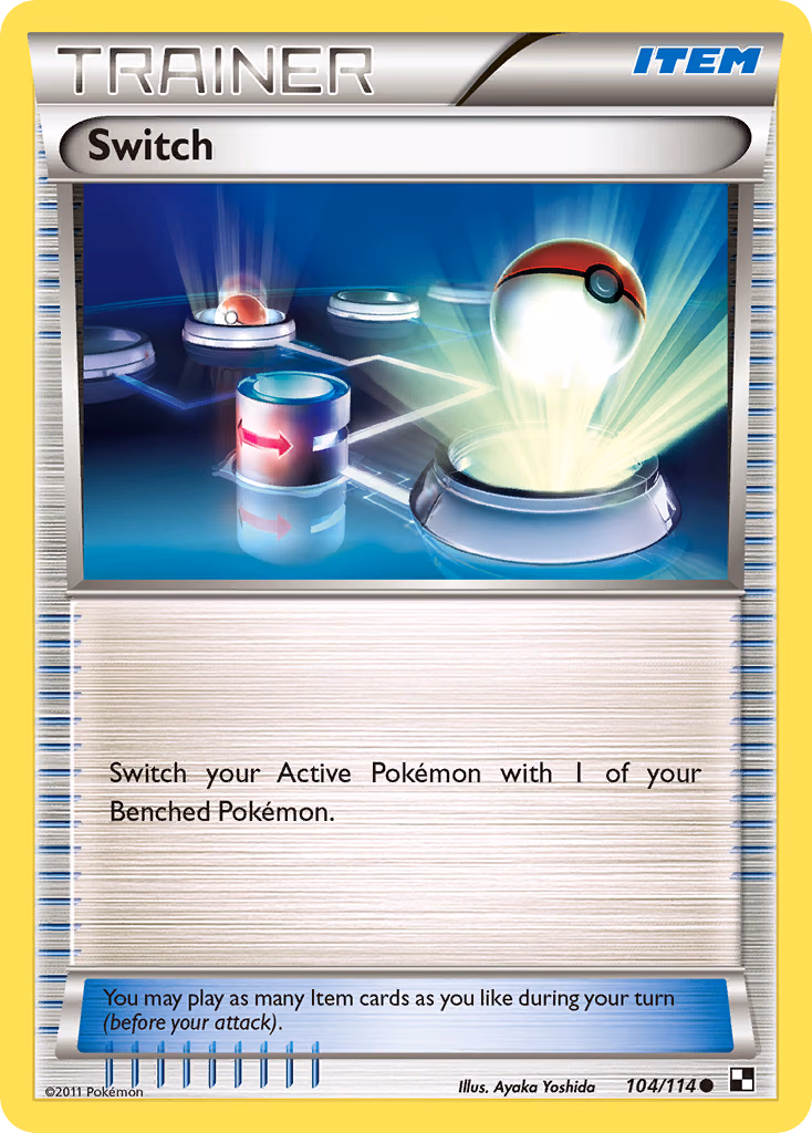 Switch Pokemon card (104/114, Black & White)