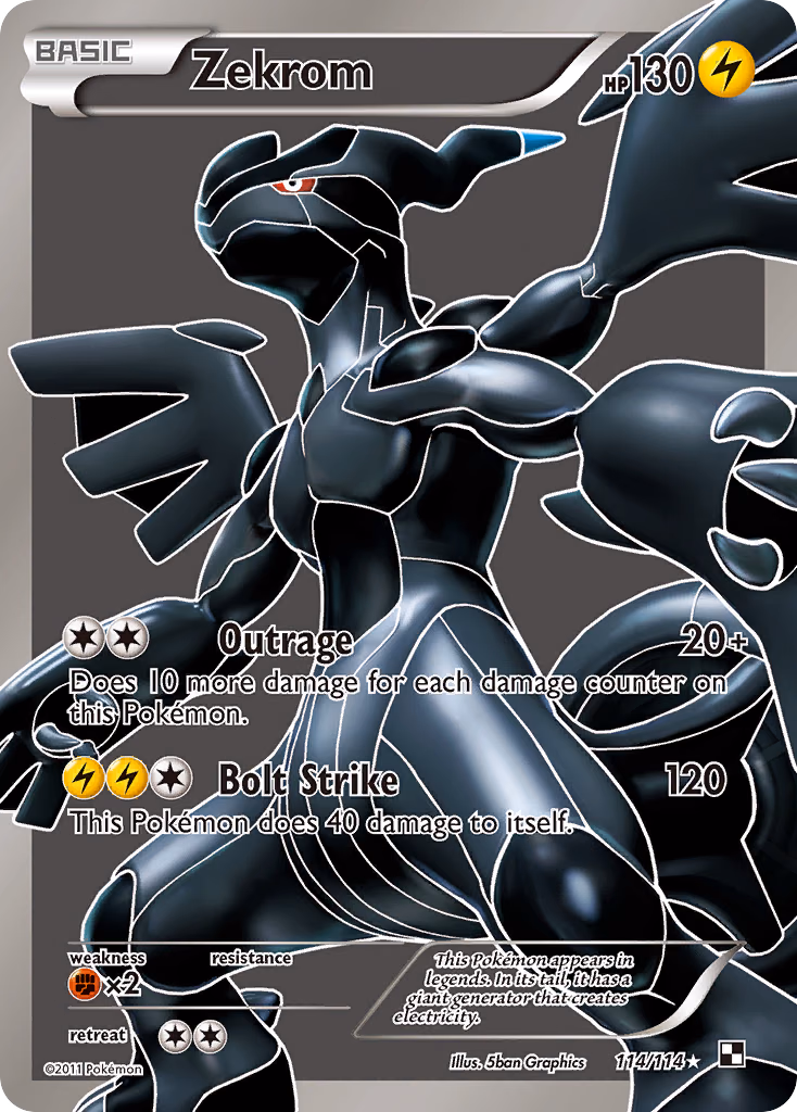 Zekrom Pokemon card (114/114, Black & White)