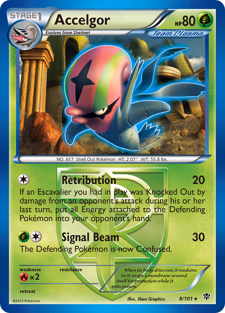 Accelgor Pokemon card (8/101, Plasma Blast)
