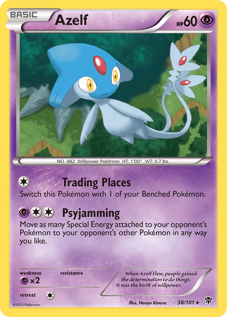 Azelf Pokemon card (38/101, Plasma Blast)