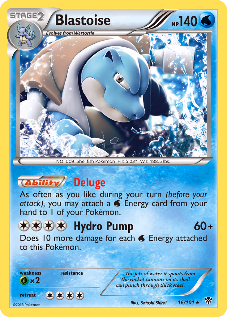 Blastoise Pokemon card (16/101, Plasma Blast)