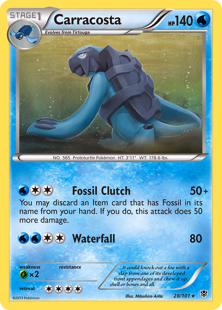 Carracosta Pokemon card (28/101, Plasma Blast)