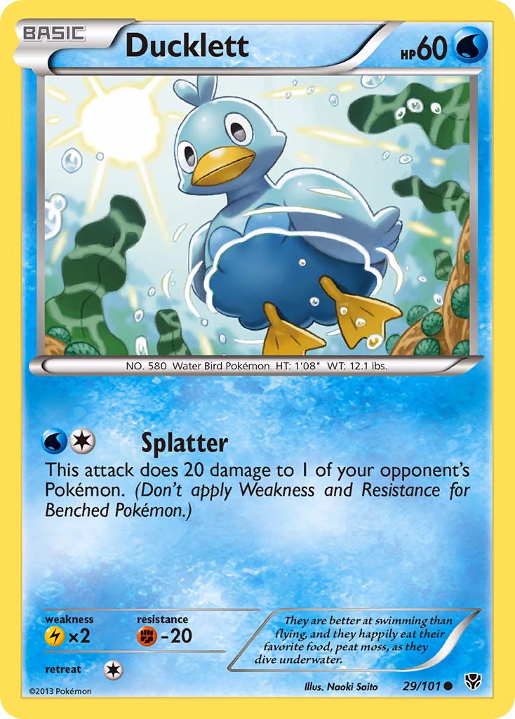 Ducklett Pokemon card (29/101, Plasma Blast)