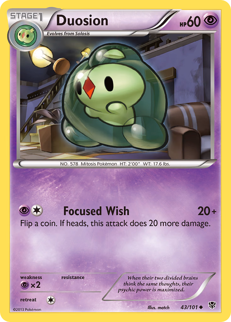 Duosion Pokemon card (43/101, Plasma Blast)