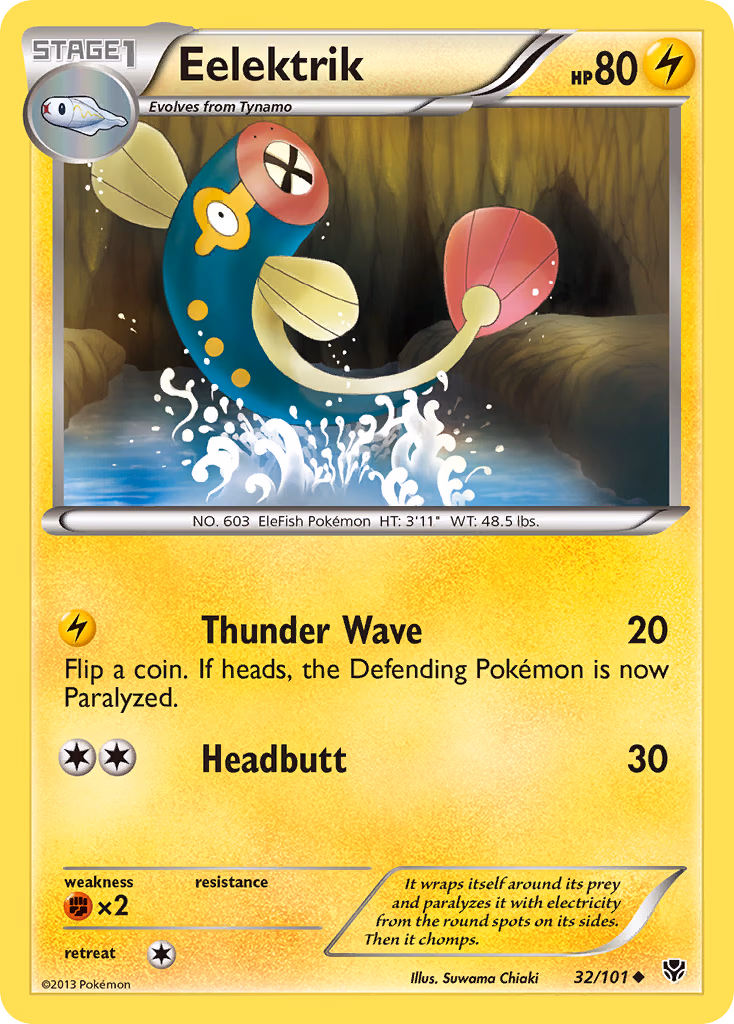 Eelektrik Pokemon card (32/101, Plasma Blast)