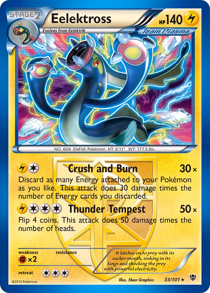 Eelektross Pokemon card (33/101, Plasma Blast)