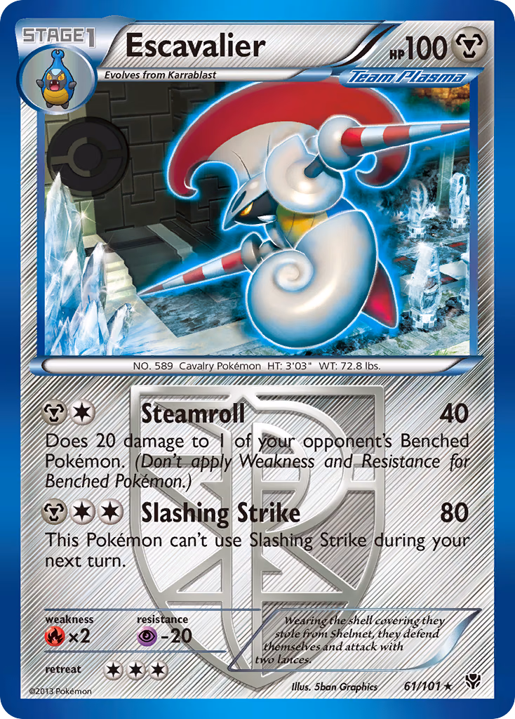 Escavalier Pokemon card (61/101, Plasma Blast)