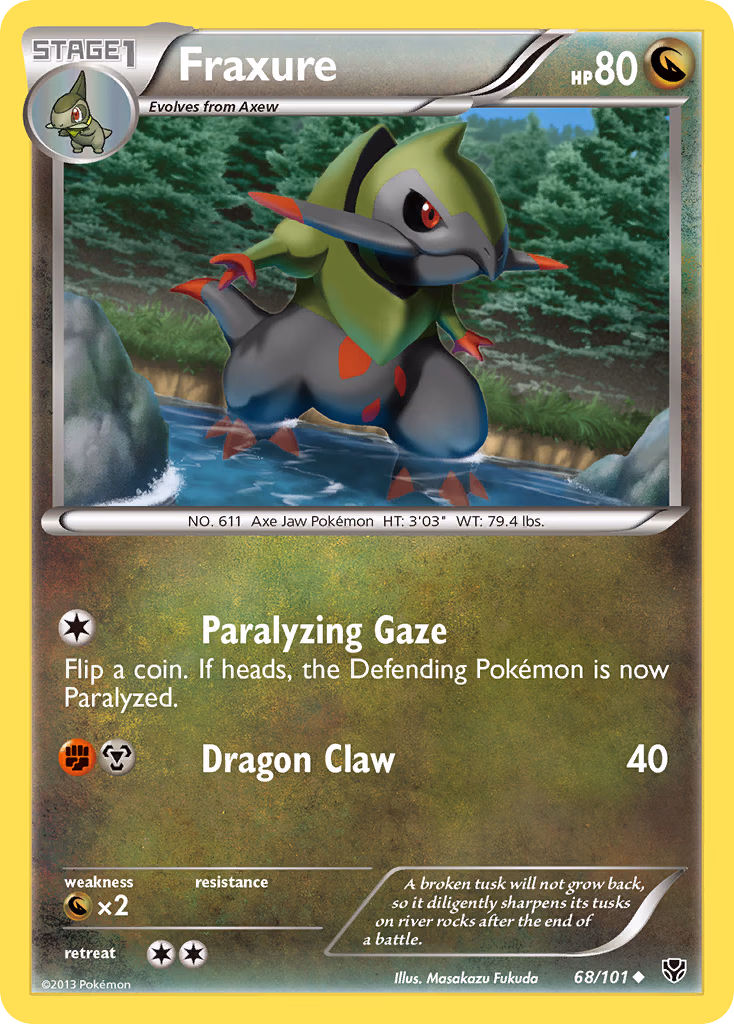 Fraxure Pokemon card (68/101, Plasma Blast)
