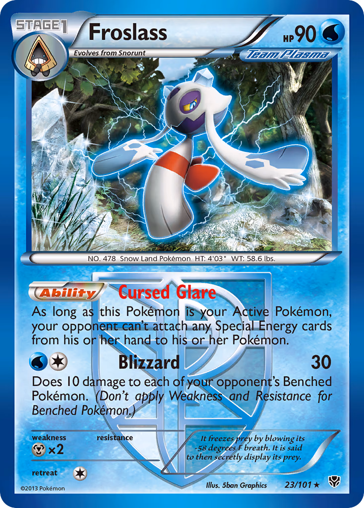 Froslass Pokemon card (23/101, Plasma Blast)