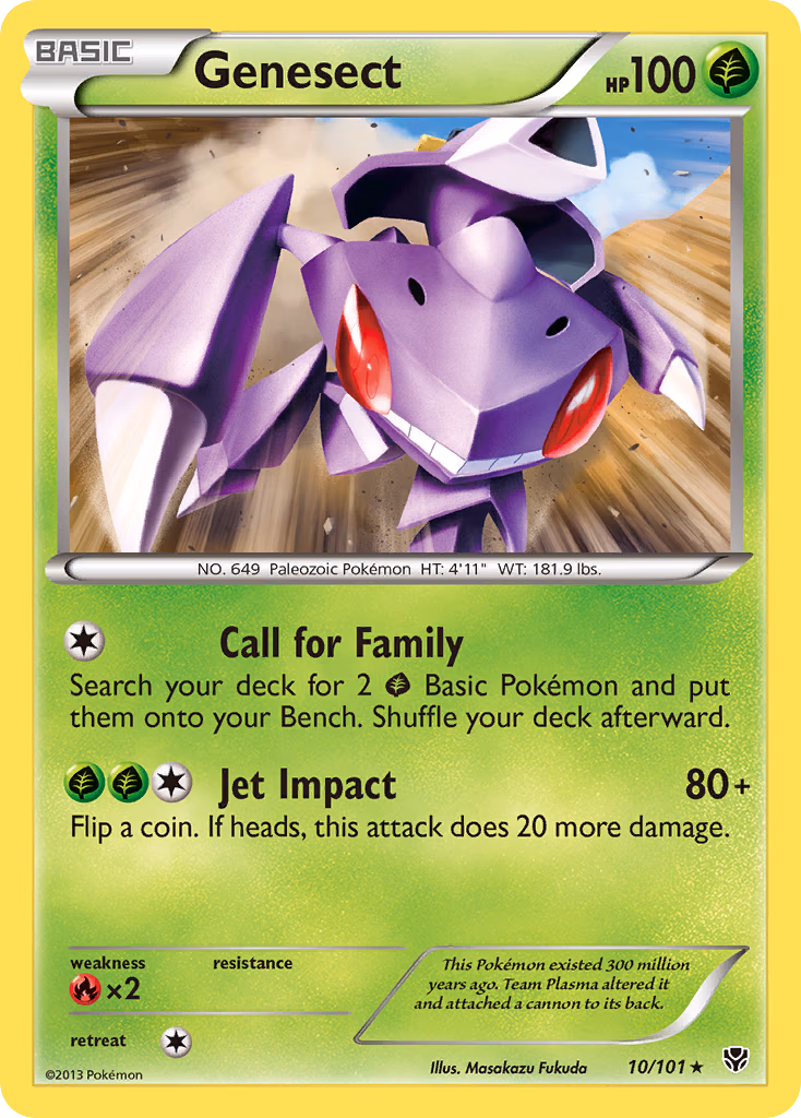 Genesect Pokemon card (10/101, Plasma Blast)