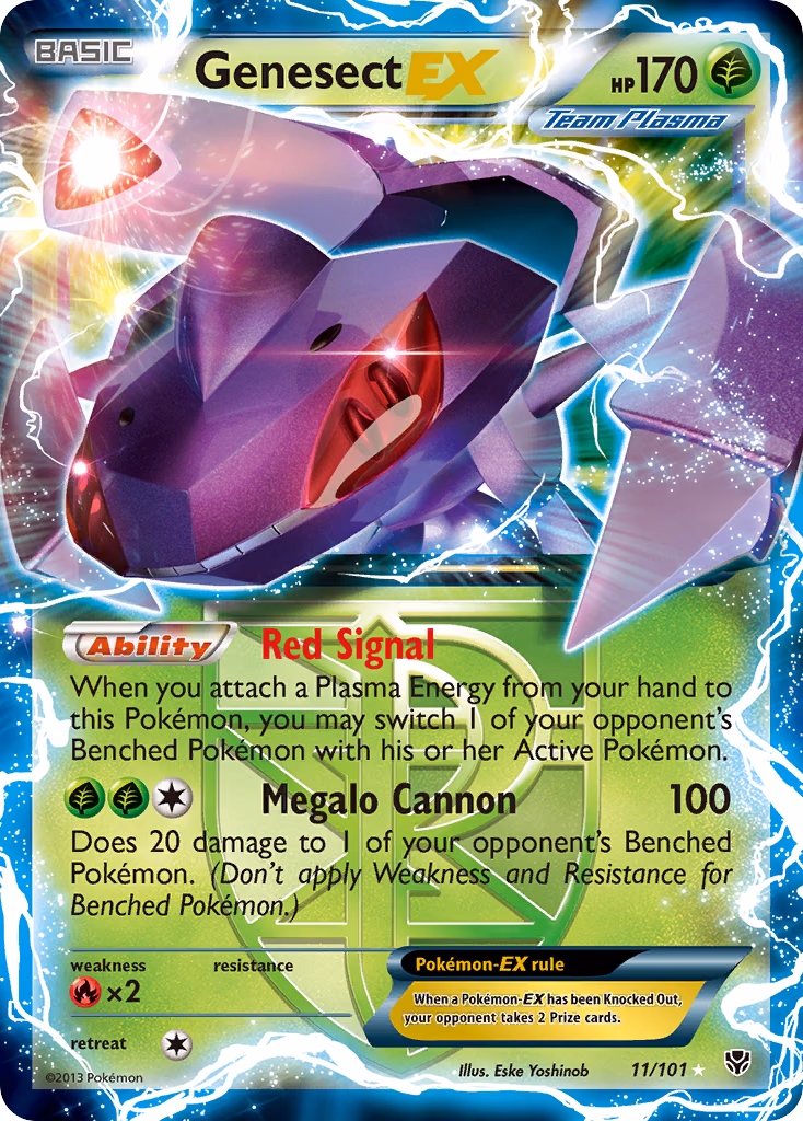Genesect-EX Pokemon card (11/101, Plasma Blast)