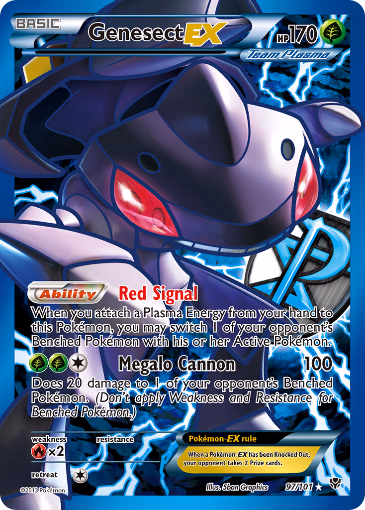 Genesect-EX Pokemon card (97/101, Plasma Blast)