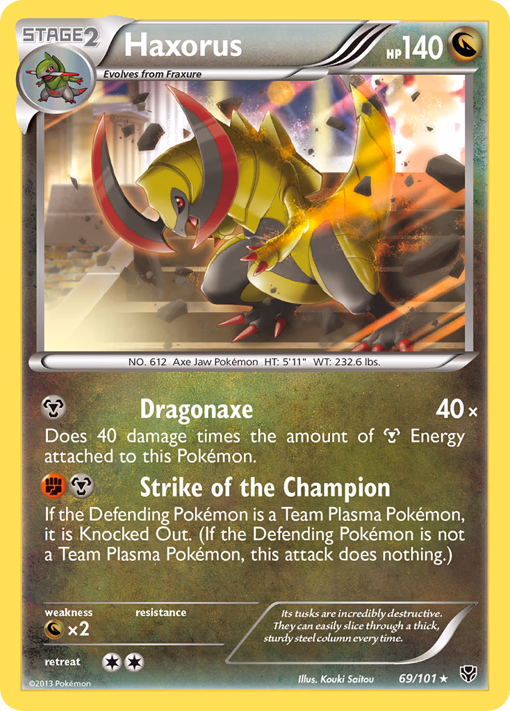 Haxorus Pokemon card (69/101, Plasma Blast)