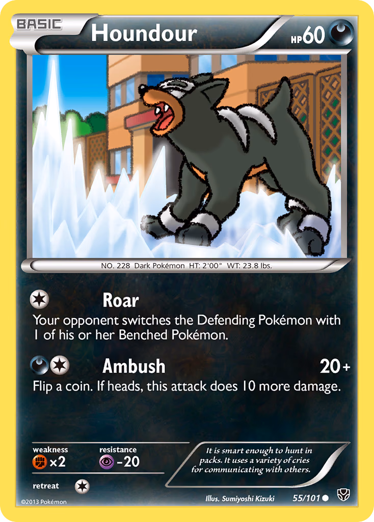 Houndour Pokemon card (55/101, Plasma Blast)