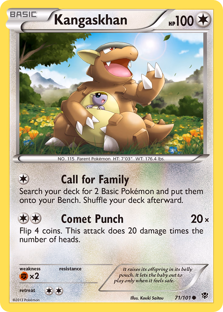 Kangaskhan Pokemon card (71/101, Plasma Blast)