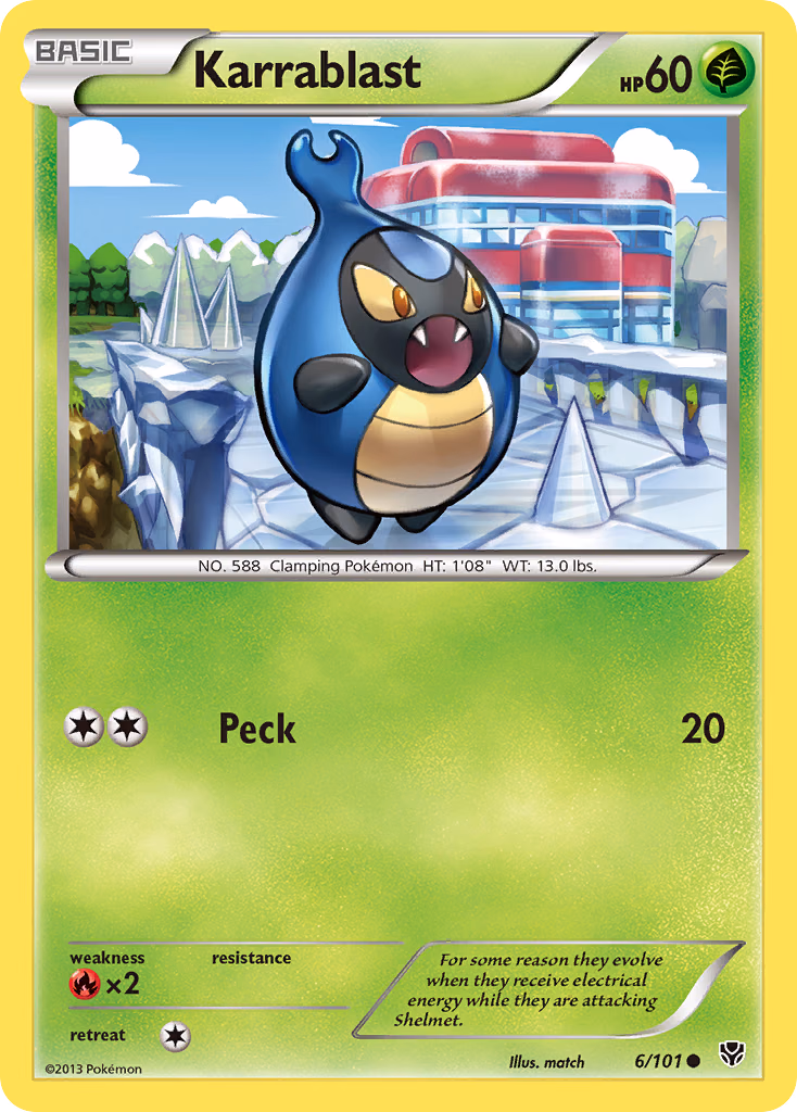 Karrablast Pokemon card (6/101, Plasma Blast)