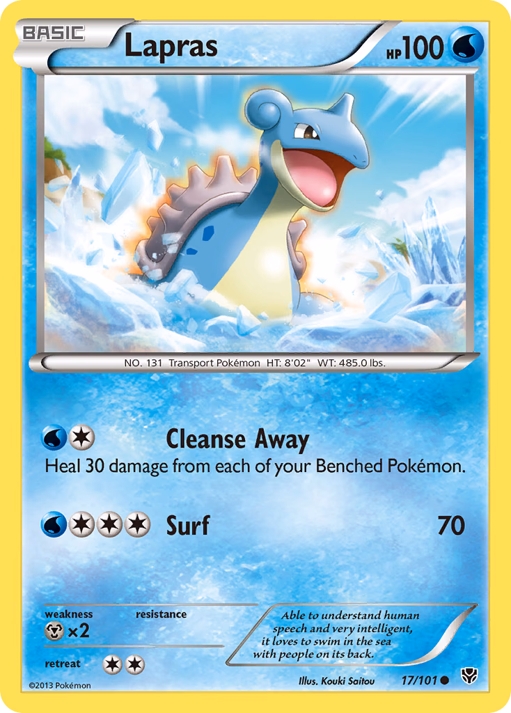 Lapras Pokemon card (17/101, Plasma Blast)