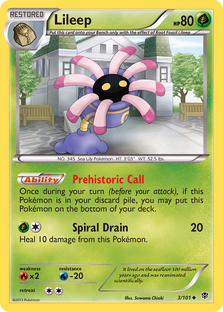 Lileep Pokemon card (3/101, Plasma Blast)