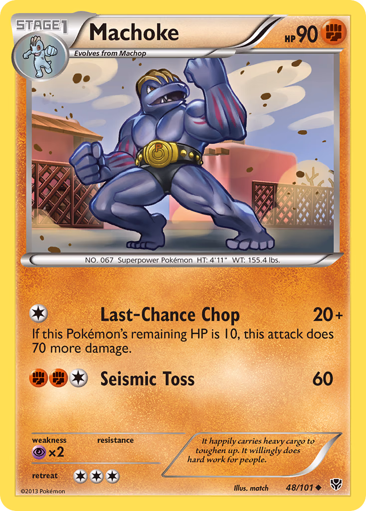 Machoke Pokemon card (48/101, Plasma Blast)