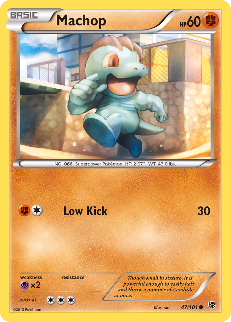 Machop Pokemon card (47/101, Plasma Blast)