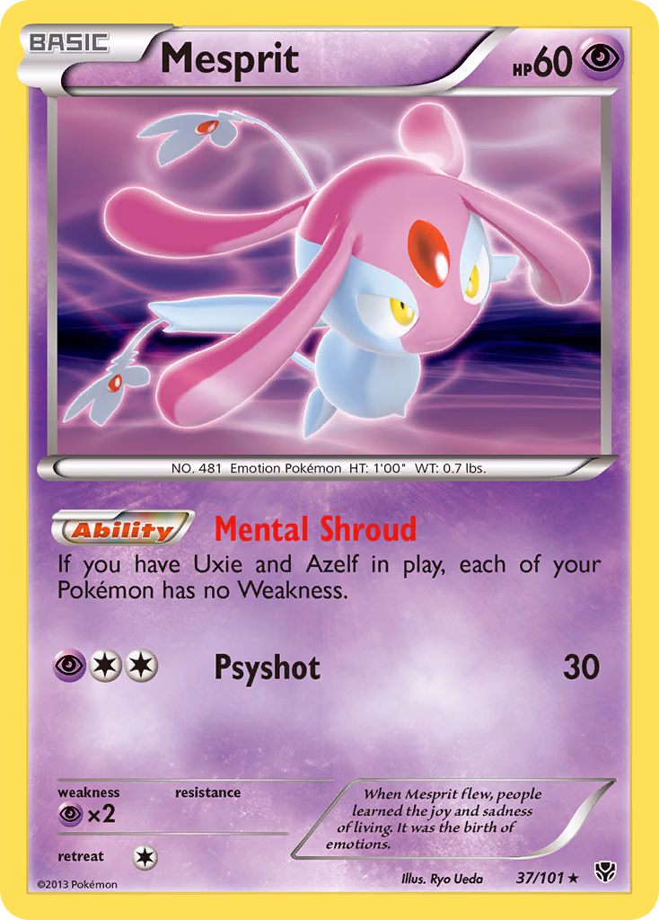 Mesprit Pokemon card (37/101, Plasma Blast)