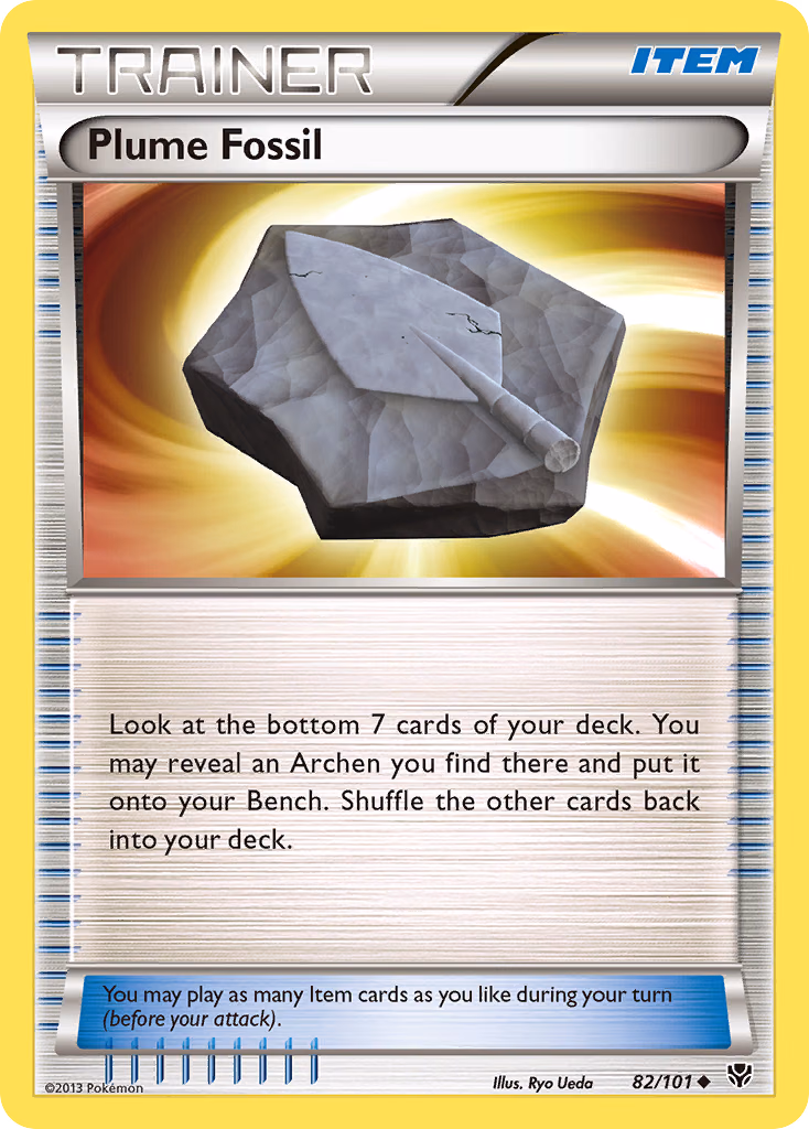 Plume Fossil Pokemon card (82/101, Plasma Blast)