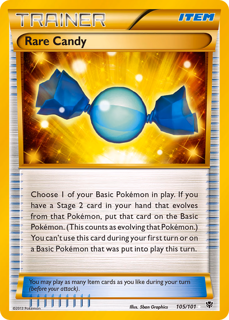 Rare Candy Pokemon card (105/101, Plasma Blast)
