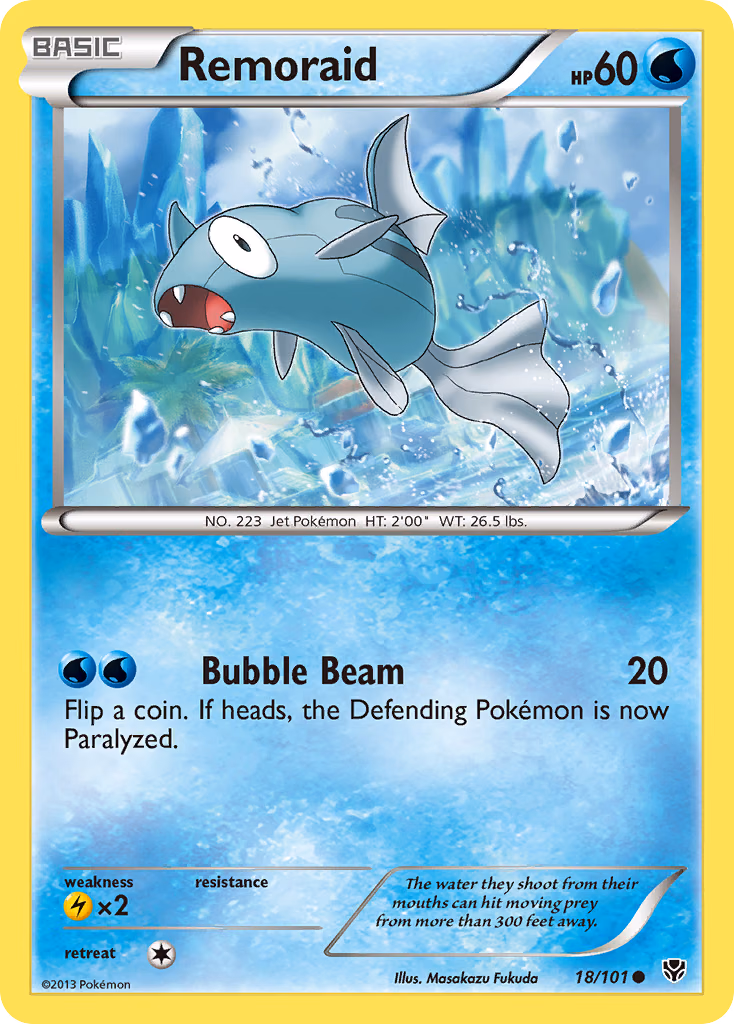 Remoraid Pokemon card (18/101, Plasma Blast)