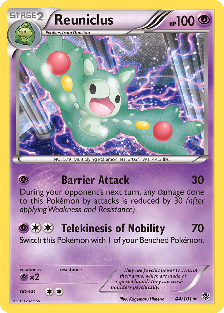Reuniclus Pokemon card (44/101, Plasma Blast)