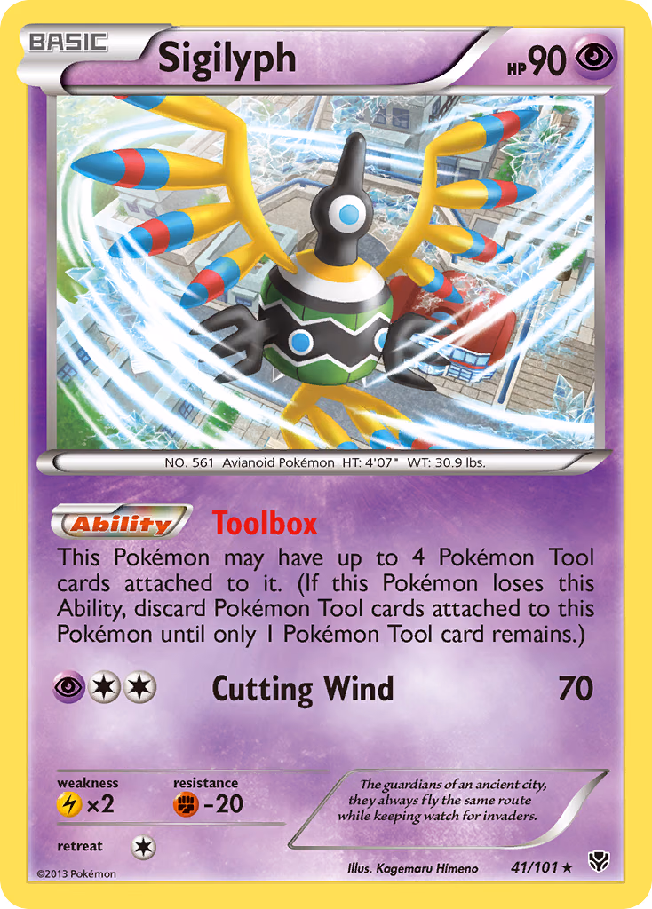 Sigilyph Pokemon card (41/101, Plasma Blast)