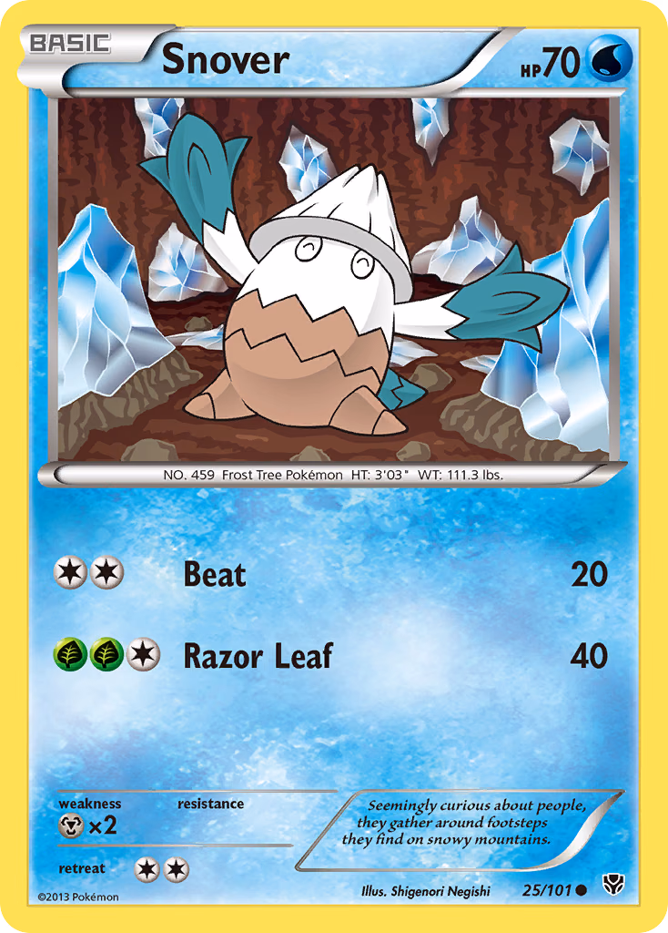 Snover Pokemon card (25/101, Plasma Blast)