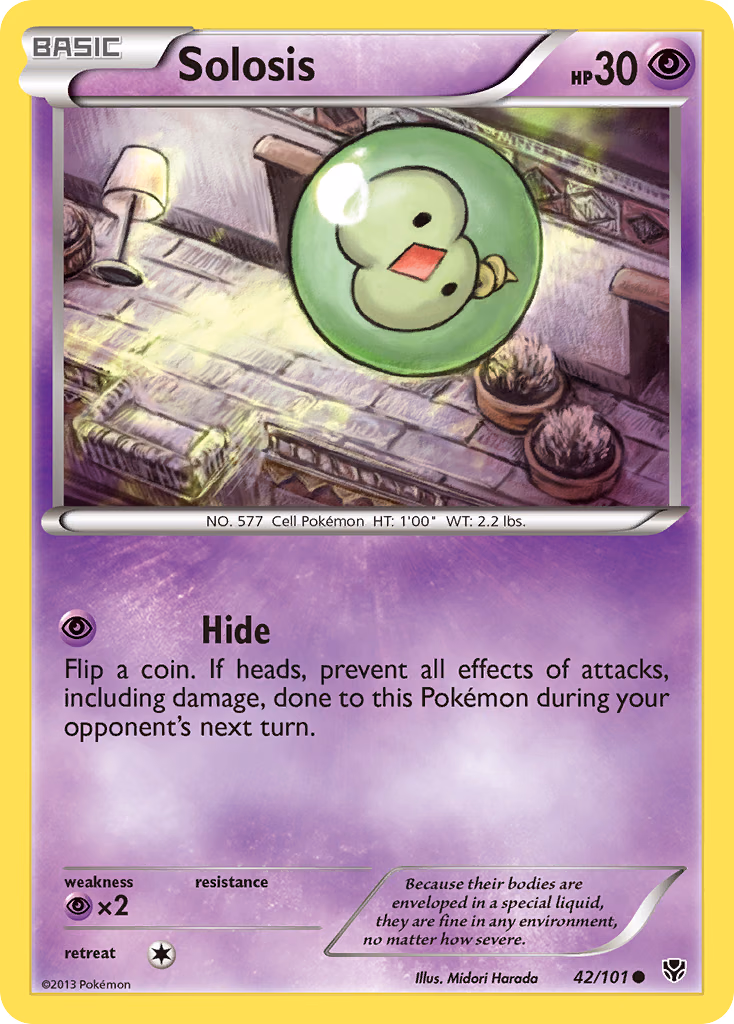 Solosis Pokemon card (42/101, Plasma Blast)