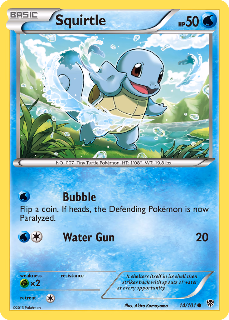 Squirtle Pokemon card (14/101, Plasma Blast)