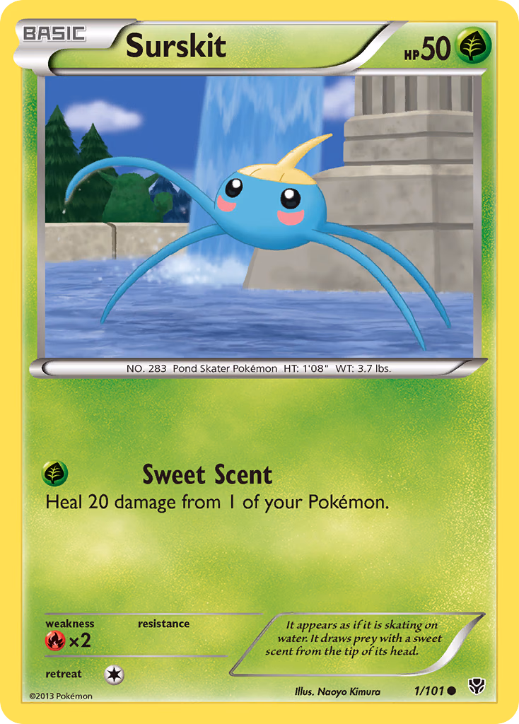 Surskit Pokemon card (1/101, Plasma Blast)