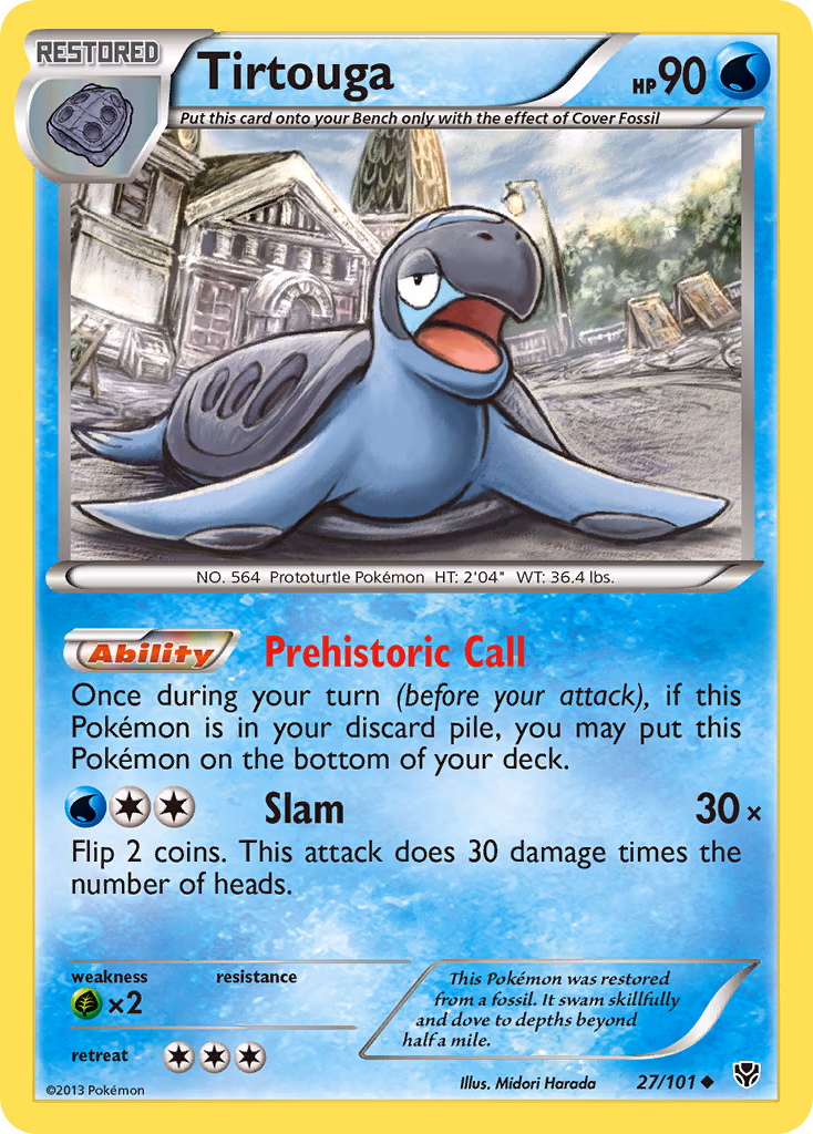Tirtouga Pokemon card (27/101, Plasma Blast)