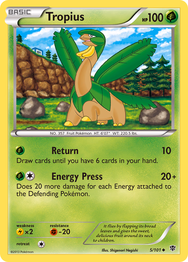 Tropius Pokemon card (5/101, Plasma Blast)