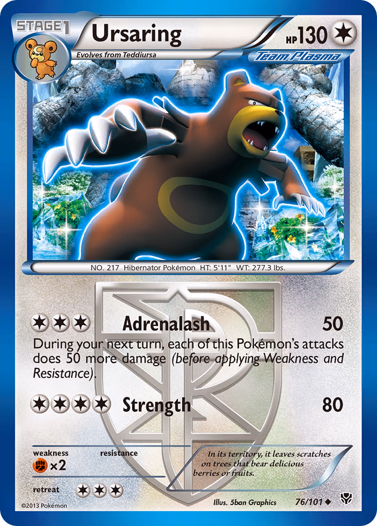 Ursaring Pokemon card (76/101, Plasma Blast)
