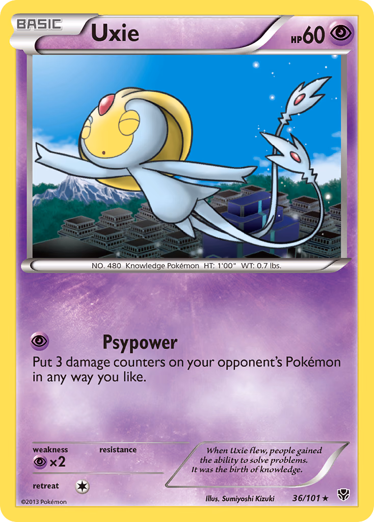 Uxie Pokemon card (36/101, Plasma Blast)