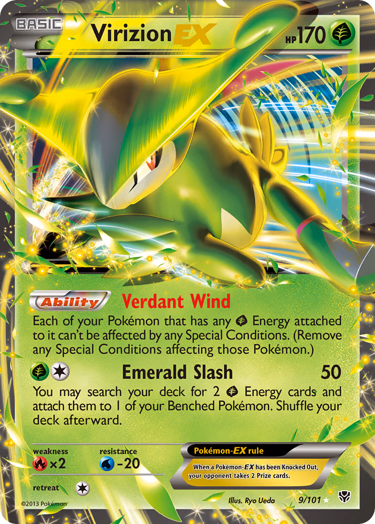 Virizion-EX Pokemon card (9/101, Plasma Blast)