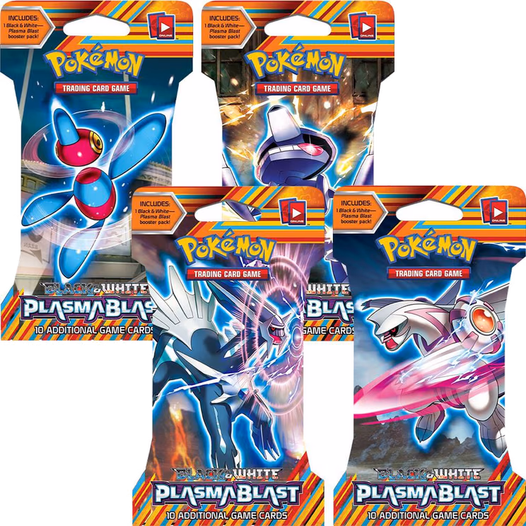 Pokemon Plasma Blast Sleeved Booster Pack Art Bundle [Set of 4]