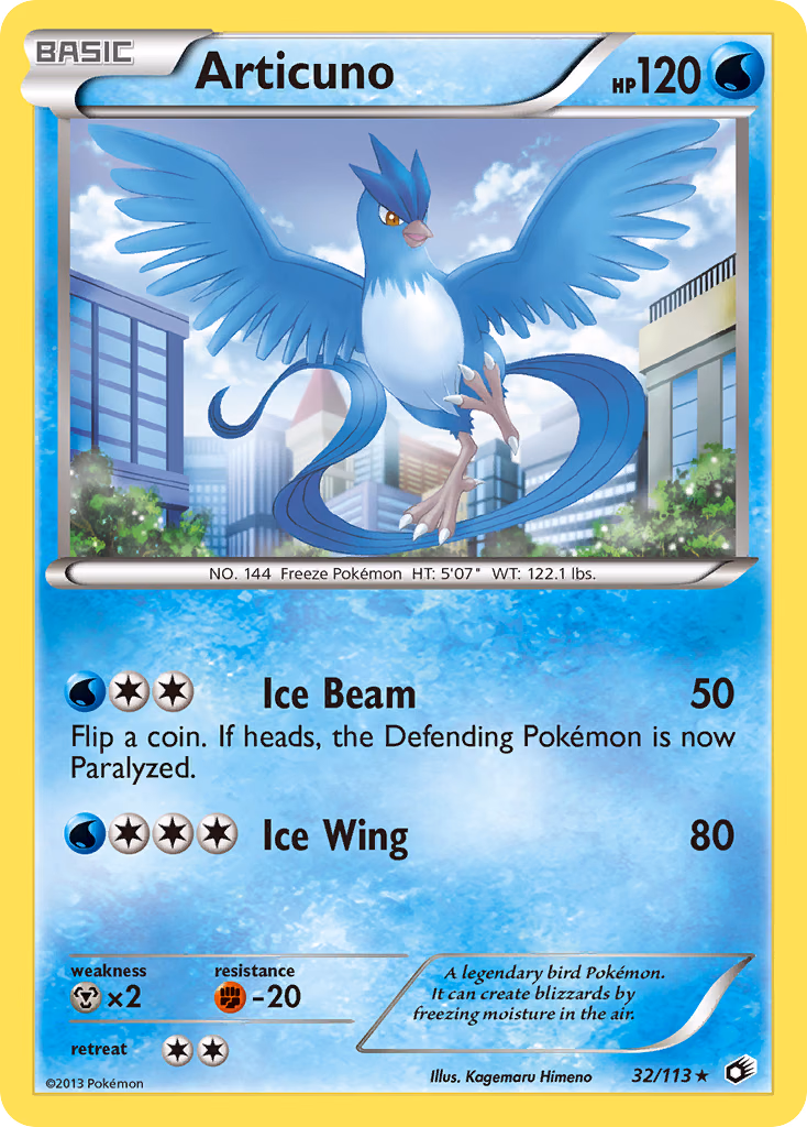 Articuno Pokemon card (32/113, Legendary Treasures)