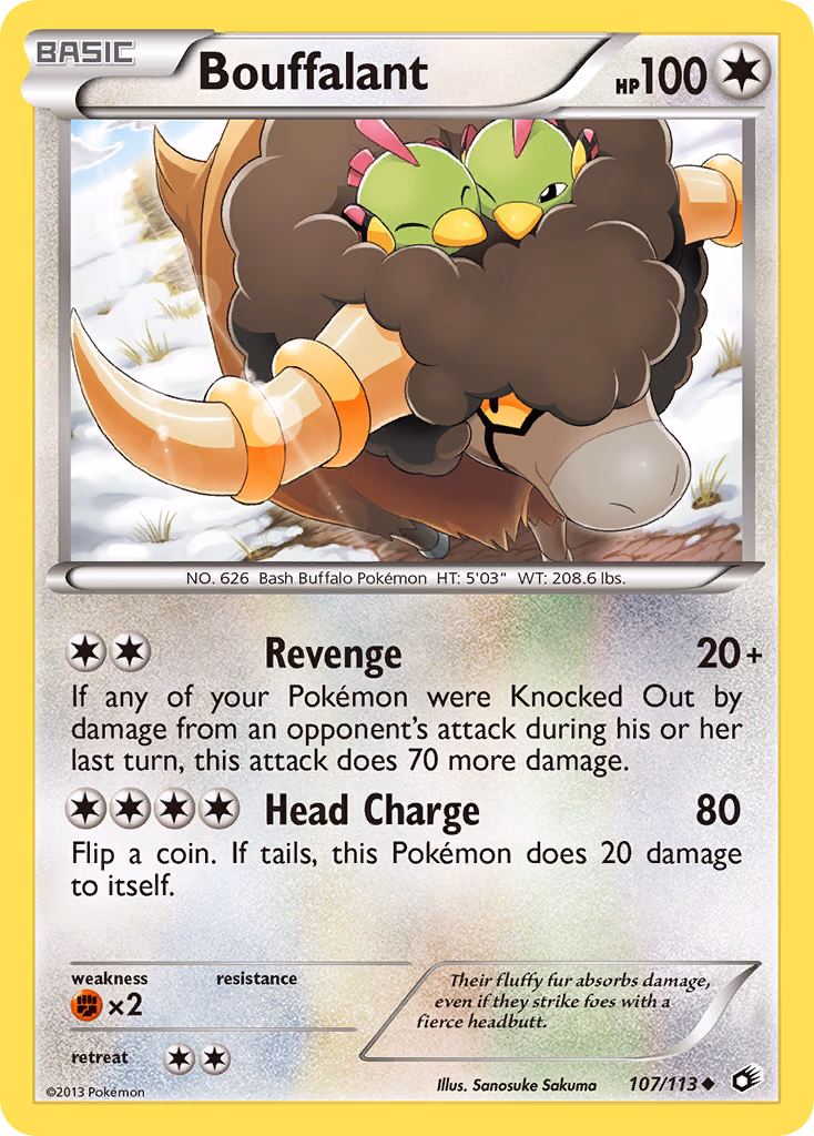 Bouffalant Pokemon card (107/113, Legendary Treasures)