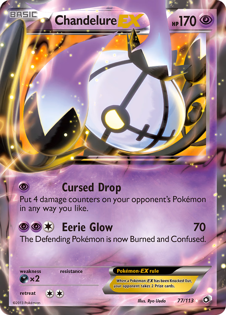Chandelure-EX Pokemon card (77/113, Legendary Treasures)