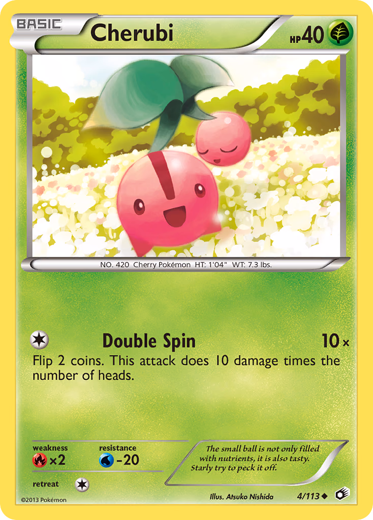 Cherubi Pokemon card (4/113, Legendary Treasures)