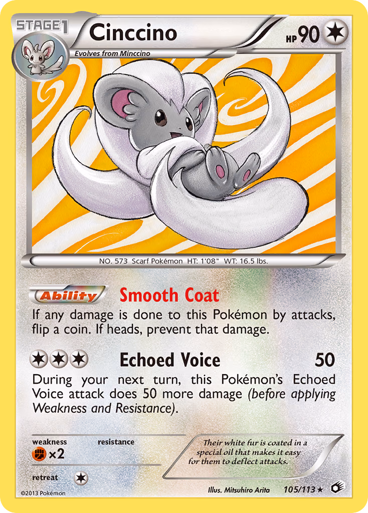 Cinccino Pokemon card (105/113, Legendary Treasures)
